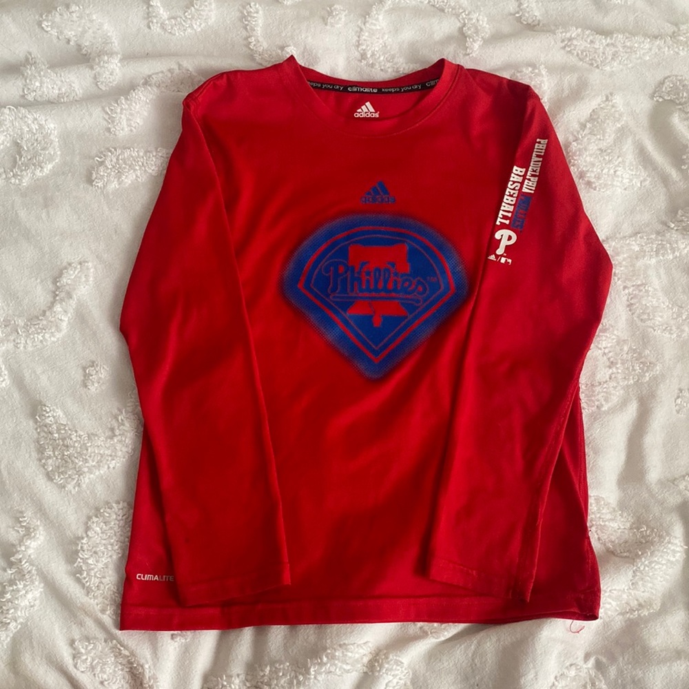 KIDS ADIDAS PHILLIES LONG SLEEVE SIZE YOUTH SMALL
